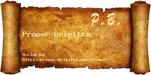 Proper Brigitta névjegykártya